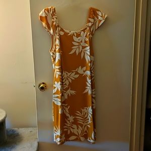 Old Navy Floral Dress, Size XL, Yellow and White